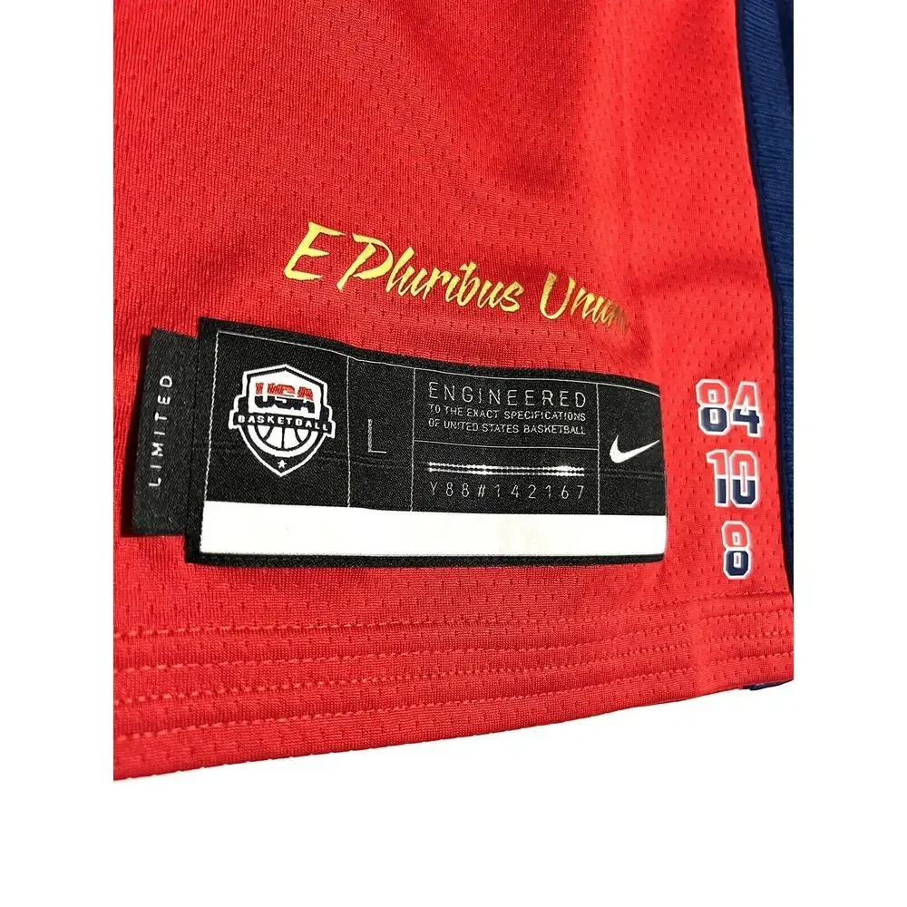 Nike Womens Team USA Basketball Jersey Size L Large DD1568 611 Red Blank Olympic
